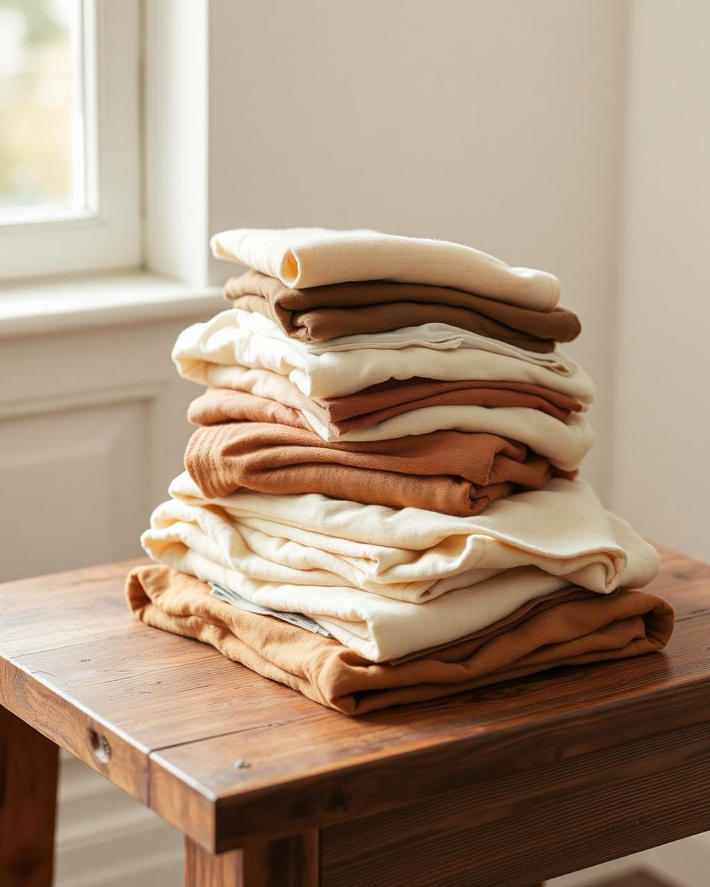 Folded donated garments